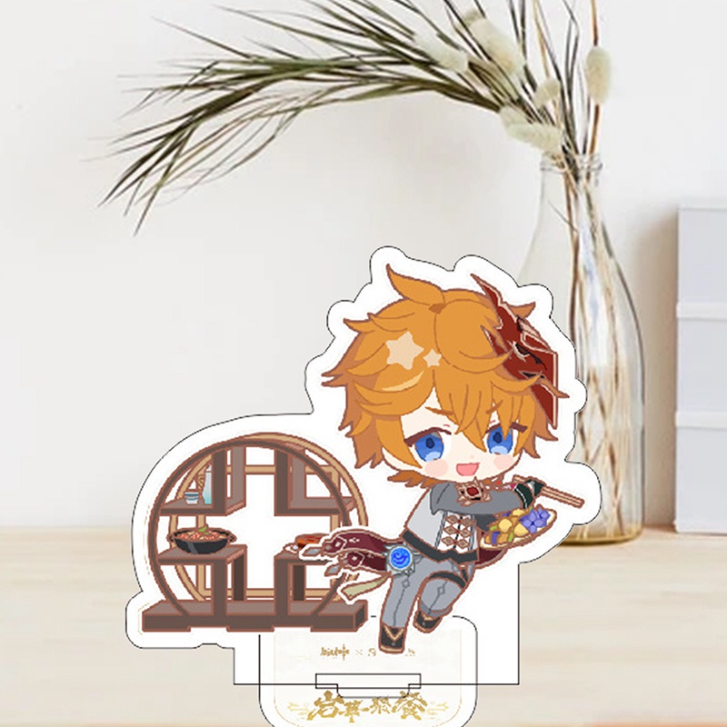 Mô hình nhân vật anime Lexiangsm Anime Genshin Impact Diluc Venti Klee Zhongli bằng acrylic có giá đỡ để bàn trang trí làm quà tặng mới