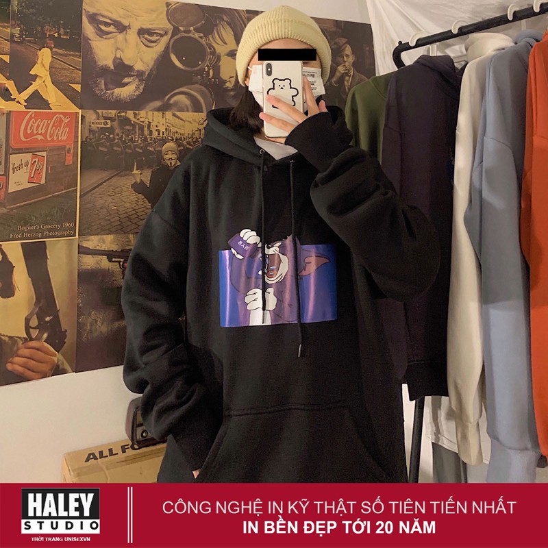 Áo Hoodie Nữ unisex Haley Tom & Jerry phong cách Hàn Quốc cá tính, Chất nỉ bông đẹp HD50 | BigBuy360 - bigbuy360.vn
