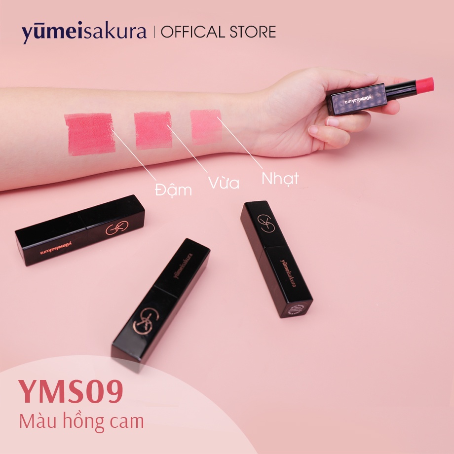 [Hàng mẫu] Son Lì Mịn Siêu Dưỡng Yumeisakura Matte Revolution màu Hồng Cam YMS09 3.5gr