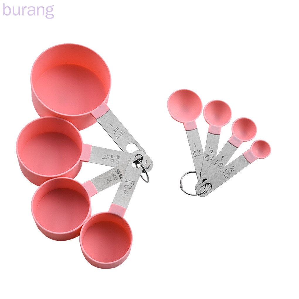 Bộ 4 cái cốc đo và 4 cái muỗng đo bằng thép không gỉ