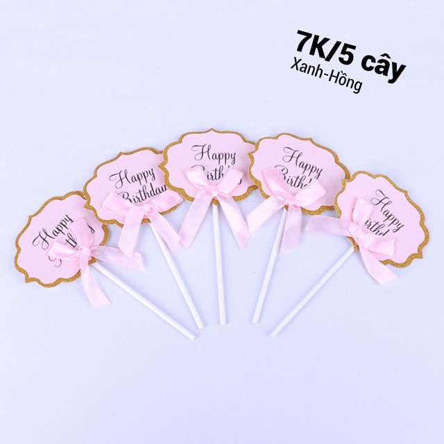 5 SET 5 BÀNG CHỮ HPBD TRANG TRÍ BÁNH KEM