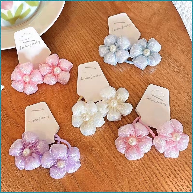 Dây Buộc Tóc Ba Chiều Co Giãn Tốt Không Làm Đau Phong Cách Nhật Hàn Dễ Thương Cho Bé Gái