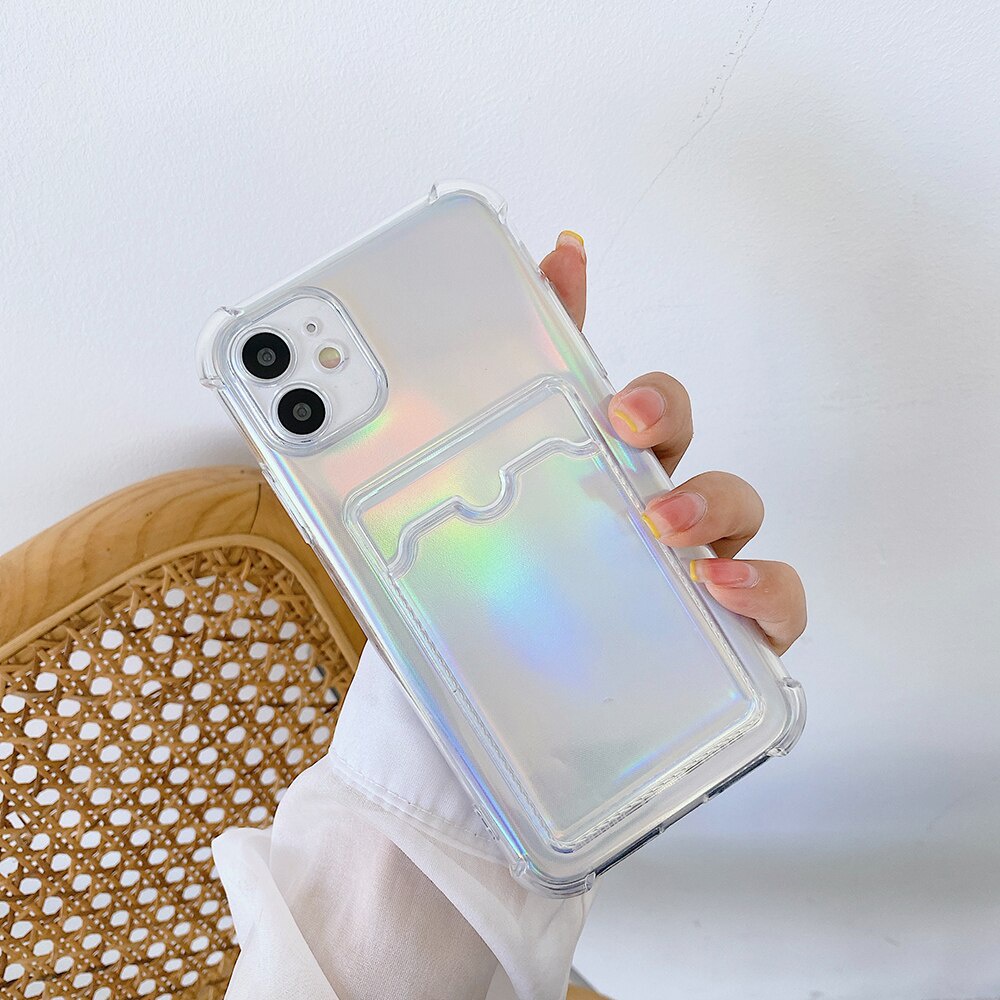 Ốp Điện Thoại Trong Suốt Chống Sốc Có Ngăn Đựng Thẻ Cho Iphone 14 Pro Max 11 12 Pro Max Ix Xs Max Xr I7 8 Plus