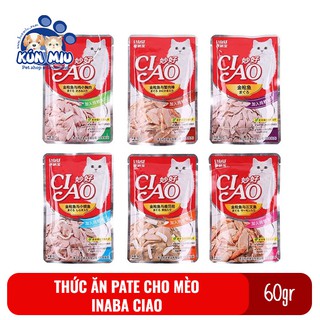 Thức ăn Pate cho mèo Inaba Ciao gói 60gr nhiều vị