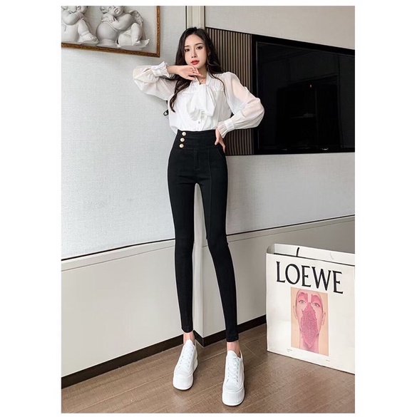 Quần skinny cạp cao co dãn 4 chiều