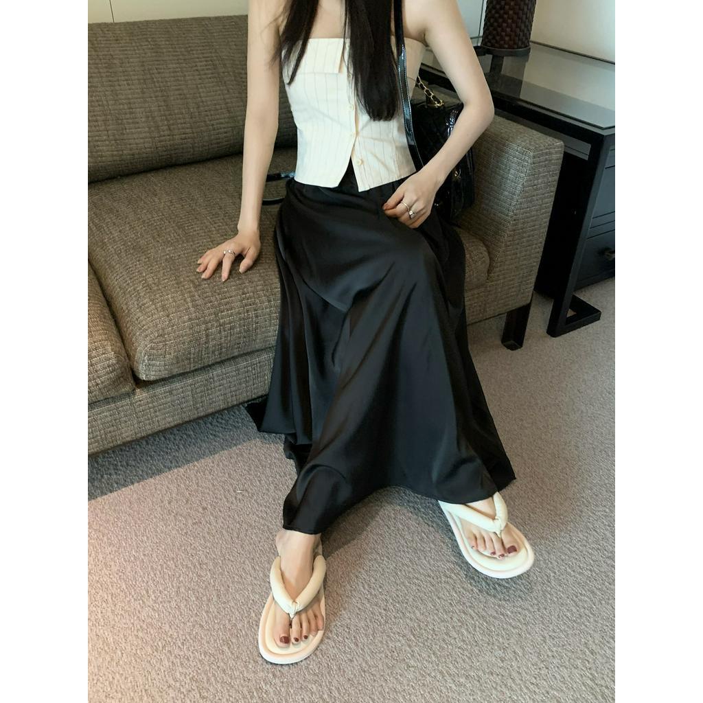 Chân Váy Satin Lưng Cao Dáng Chữ A Thời Trang Sành Điệu 63806