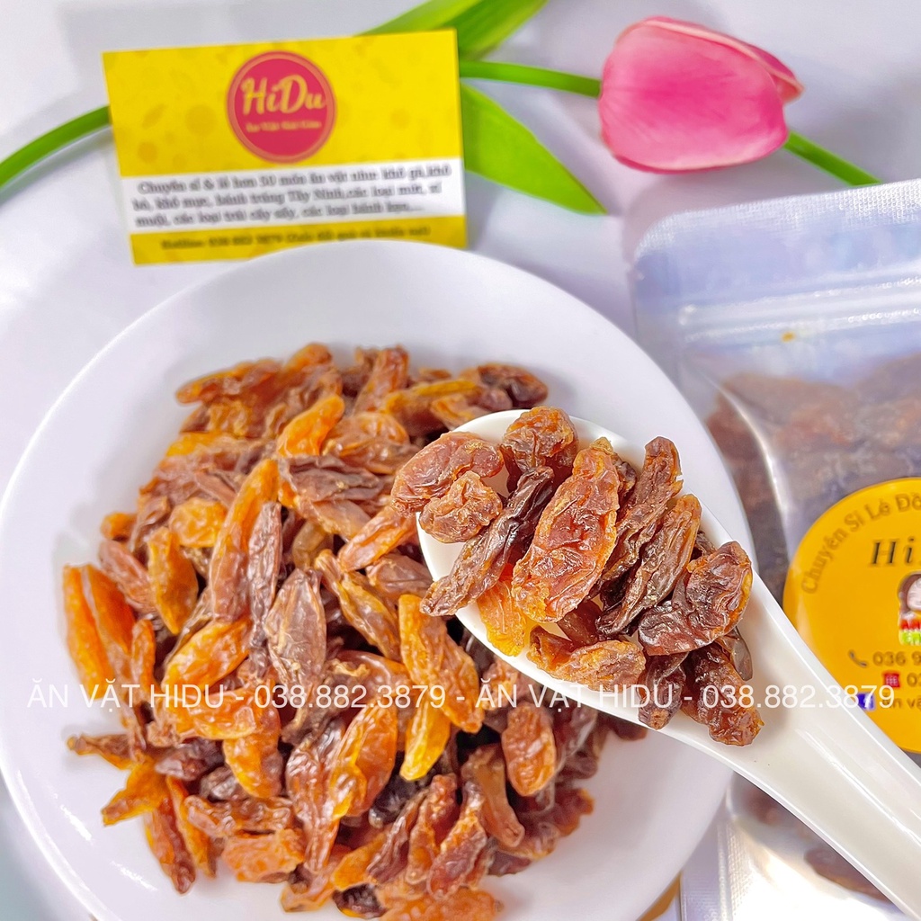Nho sấy khô không đường HiDu 100gr loại ngon trái to ngọt thanh