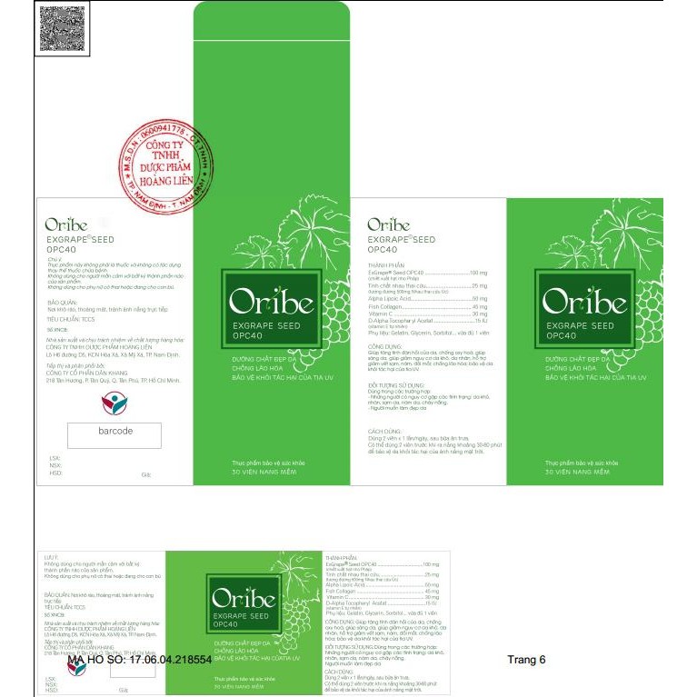 Viên uống đẹp da Oribe - Giảm mờ nám, sạm da, làm sáng da, chống lão hóa, bảo vệ da khỏi tia uv | BigBuy360 - bigbuy360.vn