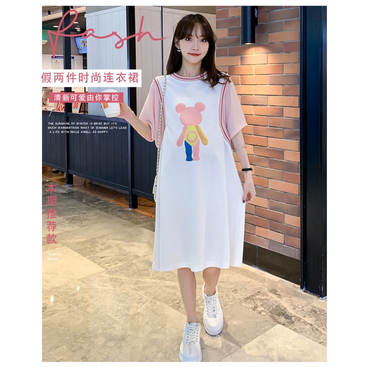 Đầm Ngắn Tay Dáng Rộng Thời Trang Dành Cho Bà Bầu
