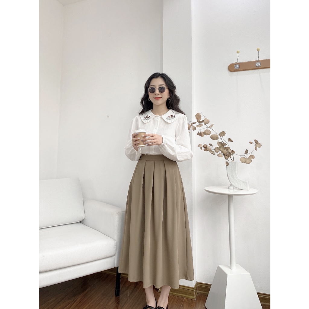 ÁO 3 BÔNG HOA CỔ TRÒN TRƠN TAY CHUN