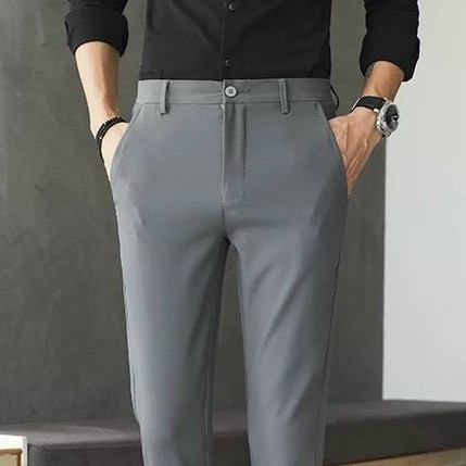 Quần tây âu nam cao cấp vải lụa cotton dáng ôm co giãn không nhăn thời trang công sở cao cấp-black fashion shop-qtn3