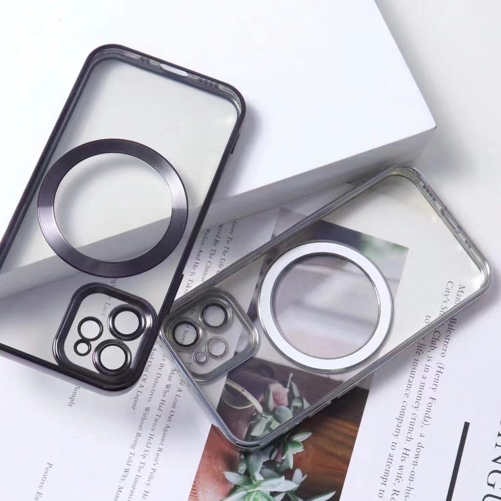 Ốp Điện Thoại Trong Suốt Mạ Điện Từ Tính Sang Trọng Cho iPhone 13 12 14 Pro Max 13 Pro 12 Pro Max 13 Pro Max 14 Plus