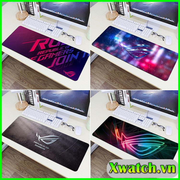 Lót chuột, Pad chuột cỡ lớn Asus rog in 3D đẹp bo viền chắc chắn