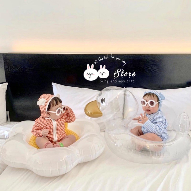 Phao Bơi Hoa Cúc Chống Lật An Toàn Cho Bé 0-4 Tuổi Kèm Bơm