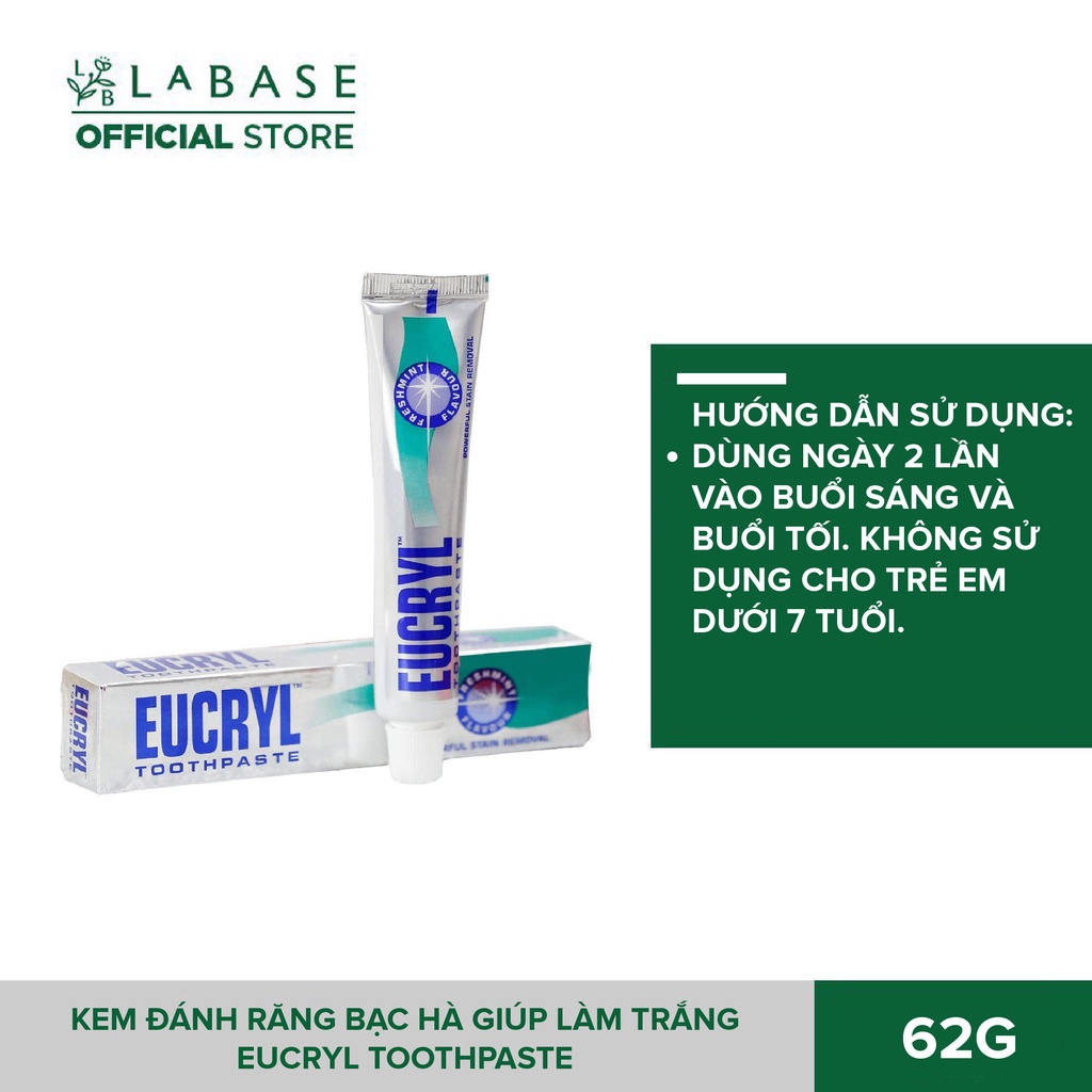 Kem Đánh Răng Eucryl Bạc Hà giúp làm trắng Toothpaste 62g
