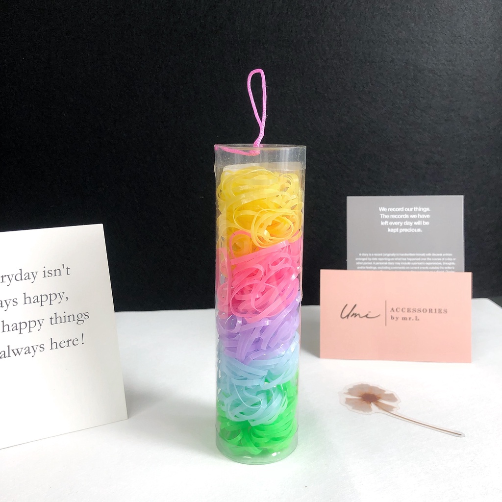 Dây Cột Tóc Cao Su Sét Hộp Dành Cho Em Bé Nhiều Màu Umi ST