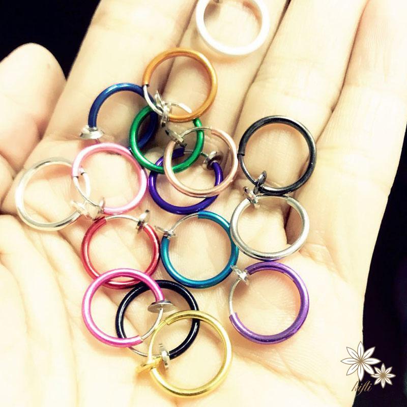 1 Cặp Khuyên Kẹp Mũi 13mm Khuyên kẹp titan tai, môi, mũi bông tai không dị ứng