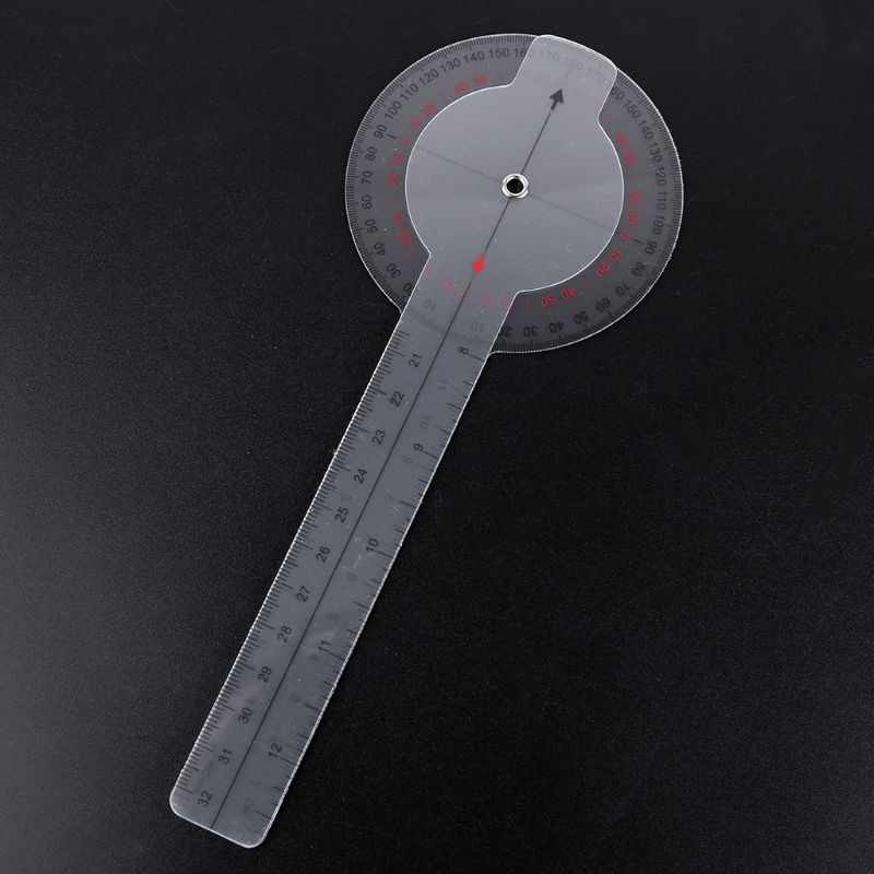 dark* 3Pcs/Set Physio Goniometer Angle Protractor Inch Ruler Joint Bend Measure Clear