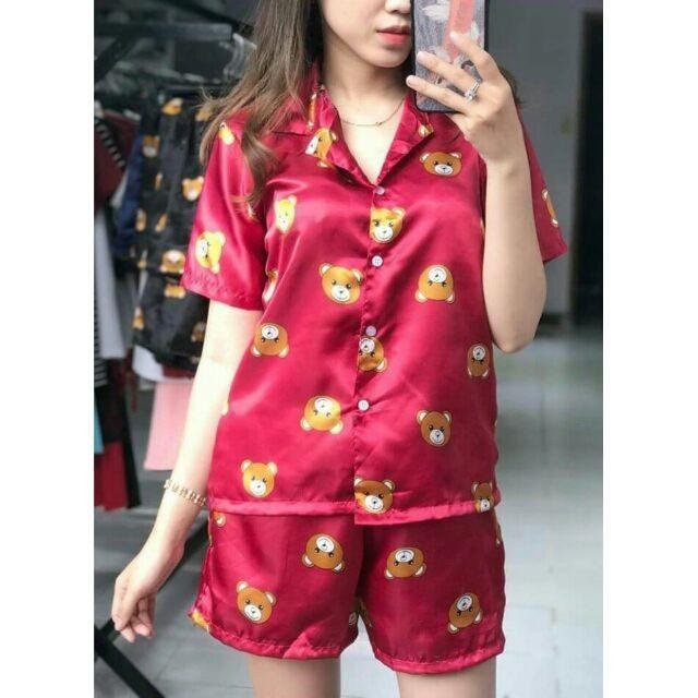 Đồ bộ Pijama phi bóng ngắn freesize dưới 48kg,GIAO ĐÚNG MÀU MẪU HOẠT HÌNH NGẪU NHIÊN