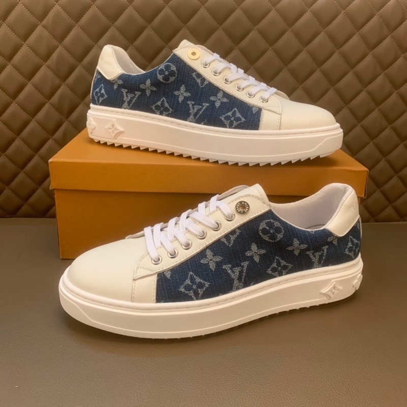 Giày thể thao nam Louis Vuitton LV da thật phối vải jeans cao cấp