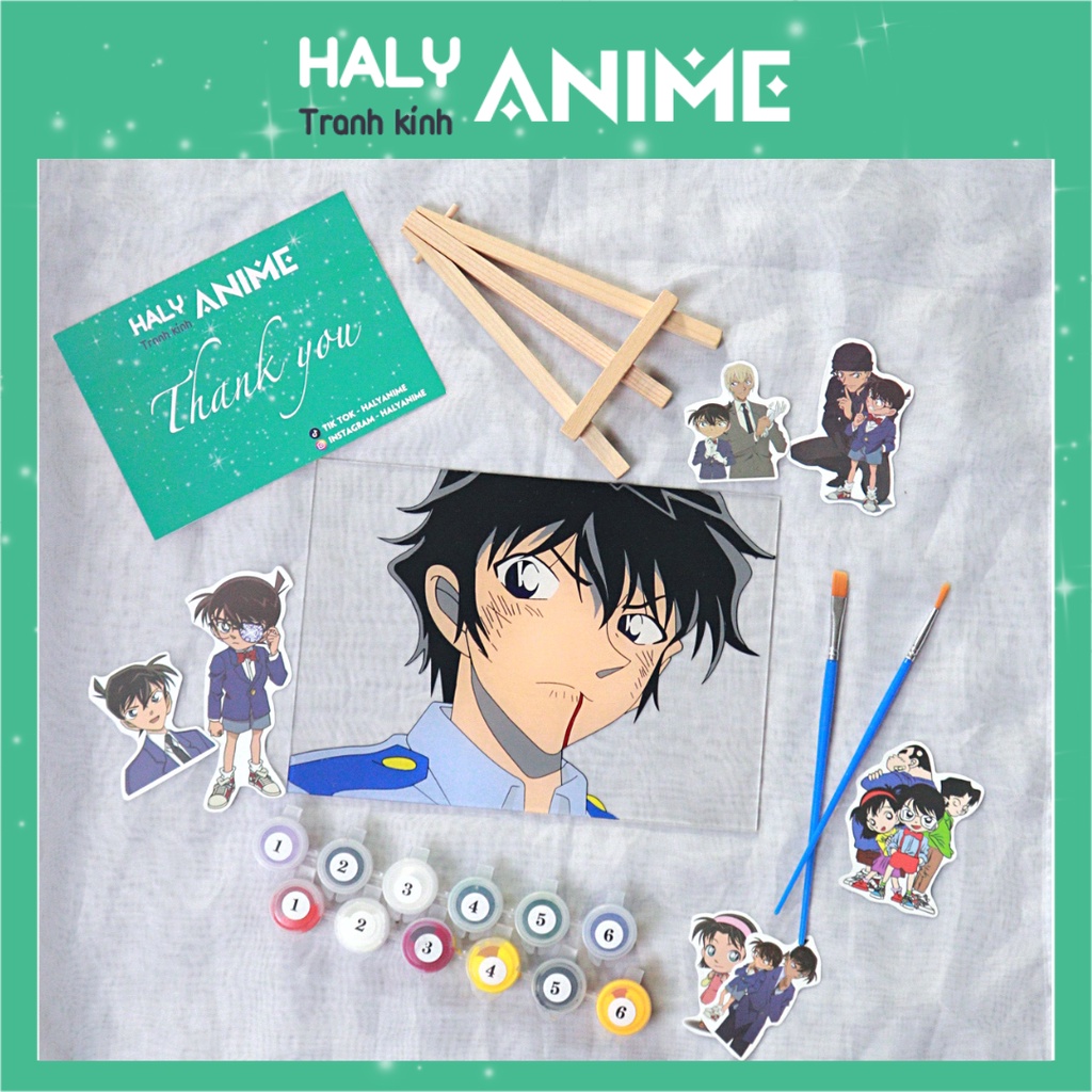 Tranh kính anime Matsuda Jinpei, theo yêu cầu, glass painting kit dễ thương, màu acrylic 3D khó phai.