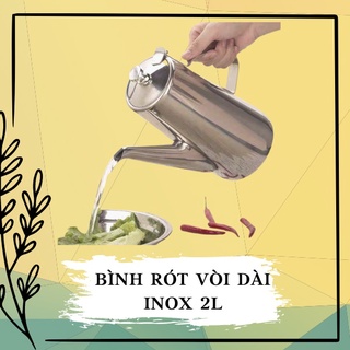 Bình rót vòi dài inox 2l