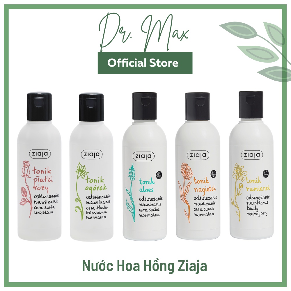 Nước Hoa Hồng Cân Bằng Cho Da Dầu Mụn Ziaja, Xịt Khoáng Dưỡng Ẩm Se Khít Lỗ Chân Lông - 200ml