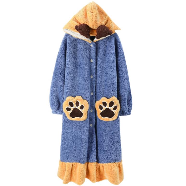 Áo choàng ngủ nhung dày dặn ấm áp theo phong cách mùa đông dành cho nữ 2021 ! | BigBuy360 - bigbuy360.vn