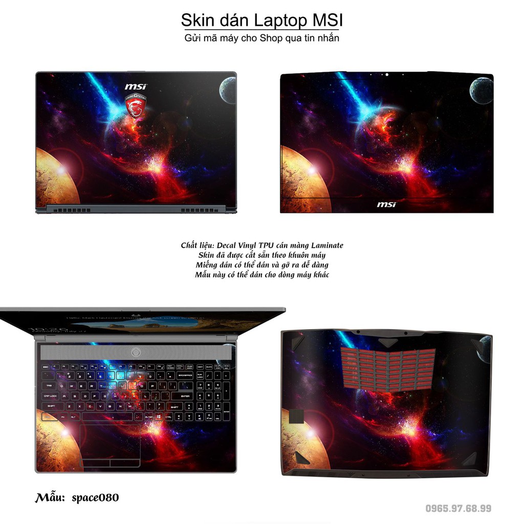 Skin dán Laptop MSI in hình không gian _nhiều mẫu 14 (inbox mã máy cho Shop)