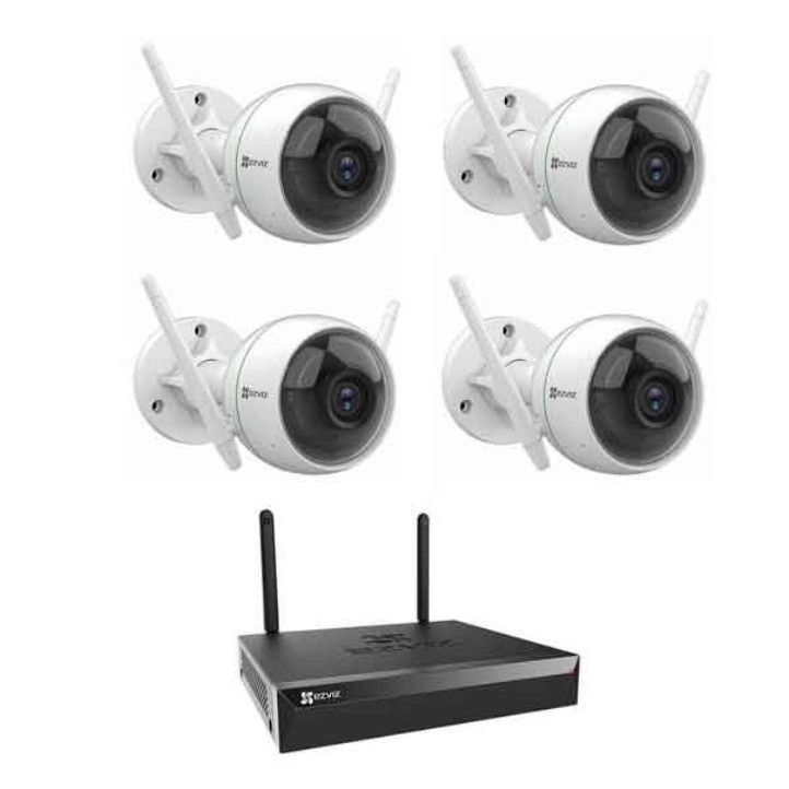 [ Chính Hãng ] Bộ Kit Camera Wifi IP EZVIZ CS-C3WN 2MP 4 Camera và 1 đầu ghi CS-X5S-8W 8 kênh - Chính Hãng - BH 24 Tháng