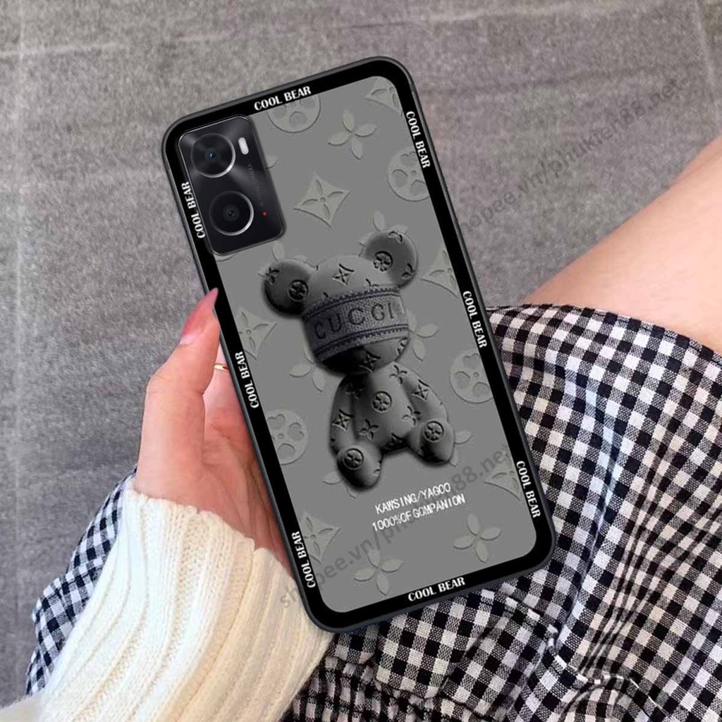 Ốp Oppo A76 bear, k@ws thương hiệu phong cách ốp lưng thời trang cao cấp