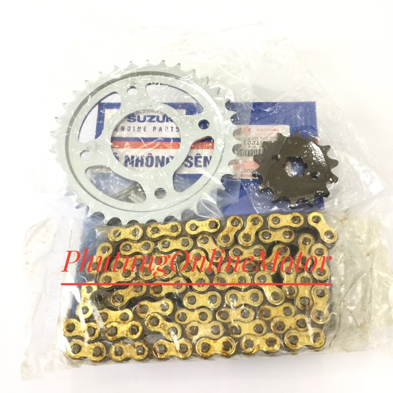 Nhông sên dĩa axelo bản côn tay sên vàng suzuki chính hãng