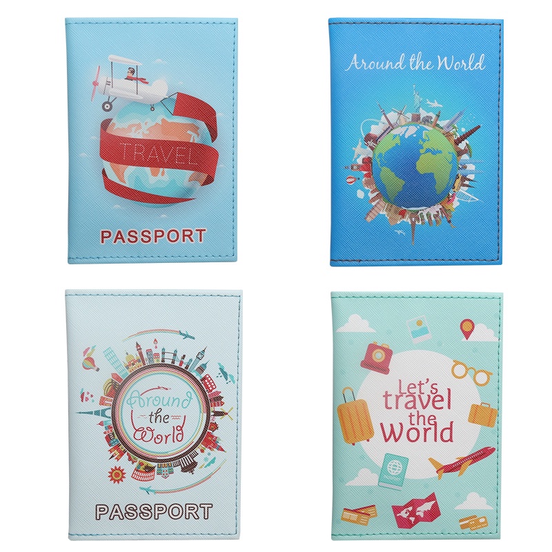 Ailicego Printed Multicolor Around the World Map Passport Cover