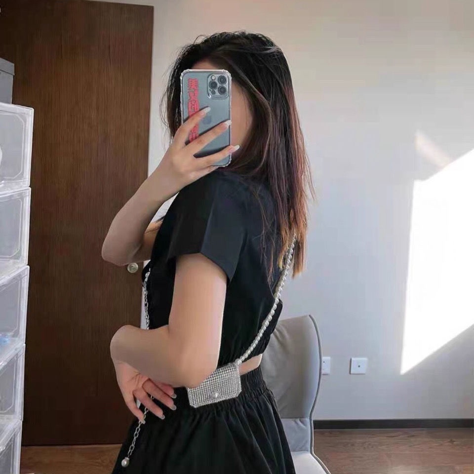 Túi Đeo Chéo Ngực Đính Đá Giả Kim Cương Lấp Lánh Toàn Diện Dành Cho Bạn Gái