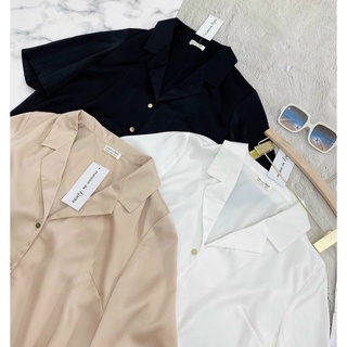 Áo sơ mi lụa cổ vest