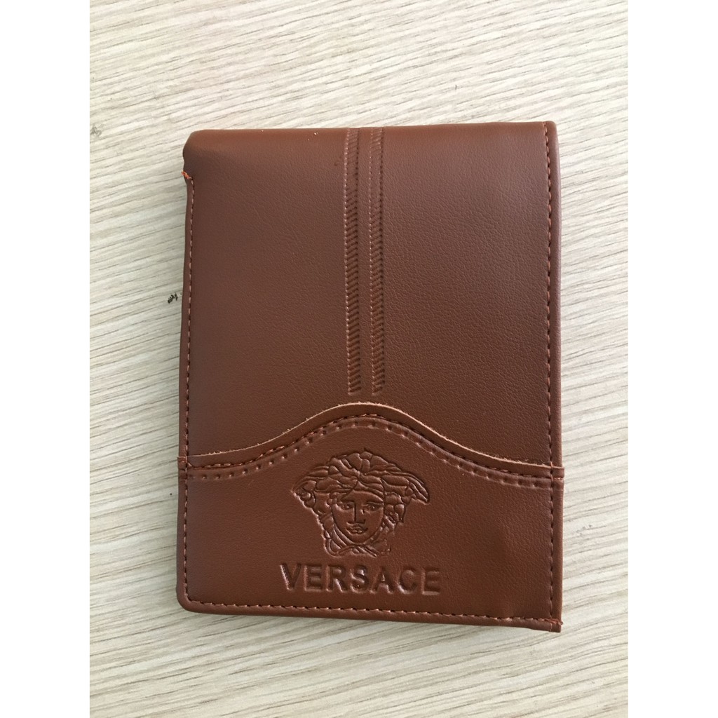 Ví nam da bò VERSACE mầu nâu