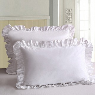 Vỏ Gối Trắng 100% Cotton Phối Bèo