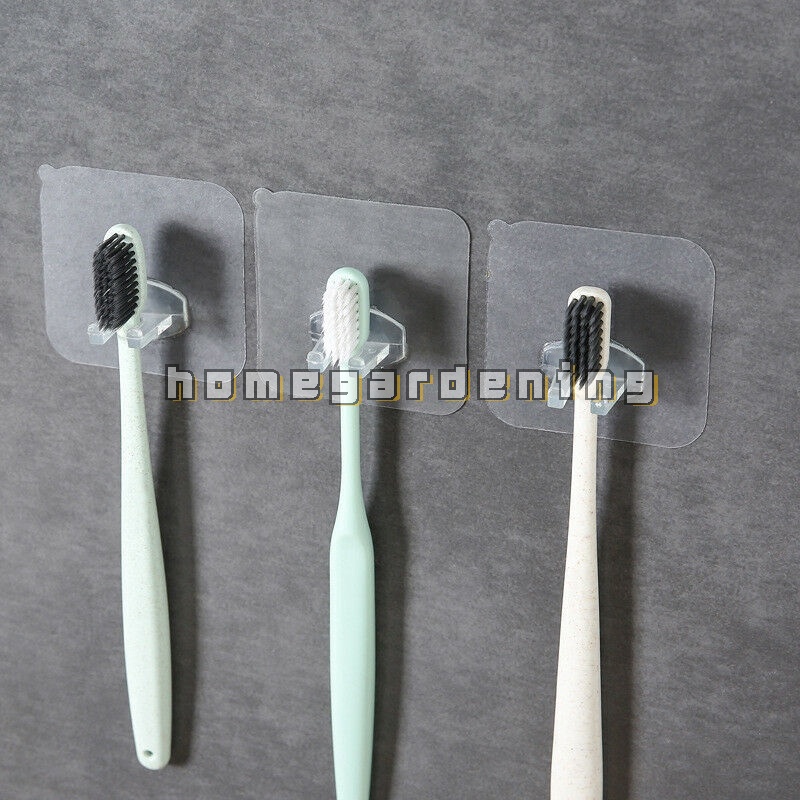 Set 4 Móc Treo Phích Cắm Dán Tường Trong Suốt Tự Dính Không Cần Khoan