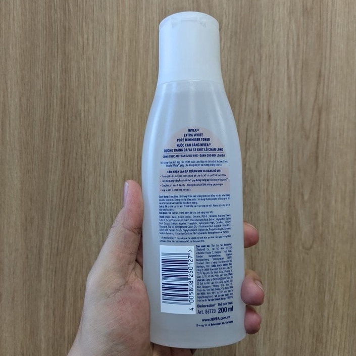 Nước hoa hồng trắng da NIVEA Extra White Pore Minimiser Toner (200ml) se khít lỗ chân lông