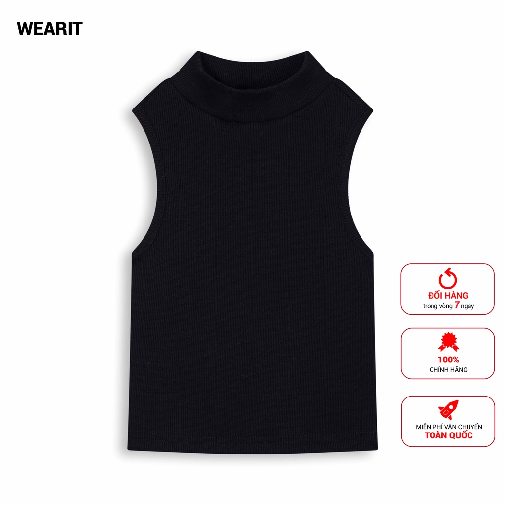 Áo croptop 3 lỗ WEARIT freesize dáng ôm, thiết kế cổ cao cá tính năng động