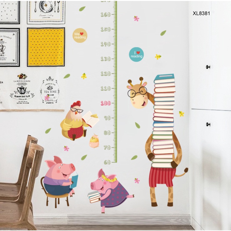Decal Dán Tường Thước Đo Chiều Cao Cho Bé Nhiều Mẫu