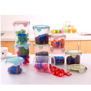 Hộp Nhựa Trong Suốt Có Nắp Kẹp Đựng Thực Phẩm Ngũ Cốc Hoa Quả Dung Tích 600ml, 800ml, 1000ml