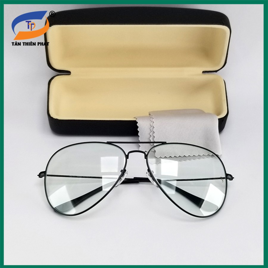 Kính mát nam mắt thuỷ tinh cường lực đổi màu RBTT Tân Thiên Phát,đi ngày và đêm- Gọng tròn phi công chống tia UV