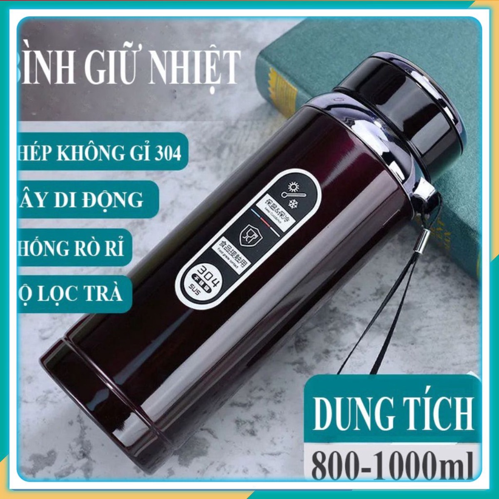 Bình giữ nhiệt giữ lạnh cao cấp thể thao dung tích lớn thép không gỉ Inox 304 giữ nhiệt nóng lạnh