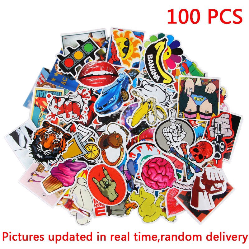 Bộ 100 / 200 sticker Bomb trang trí chất liệu vinyl