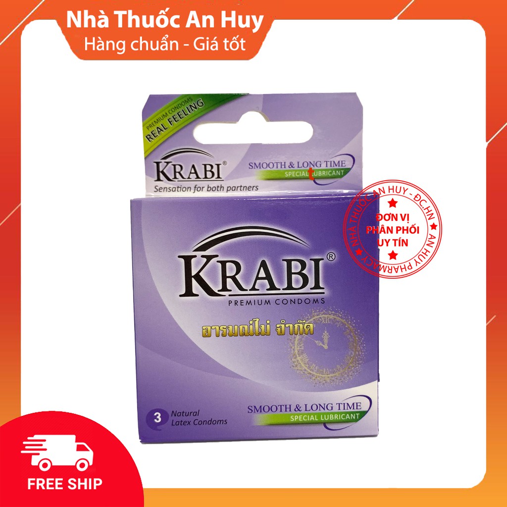 [CHÍNH HÃNG] BAO CAO SU KRABI THÁI LAN 3C (đủ loại)