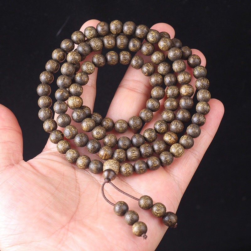 [Trầm hương 100% - Hàng loại I] Vòng tay trầm hương cao cấp 108 hạt - MH660