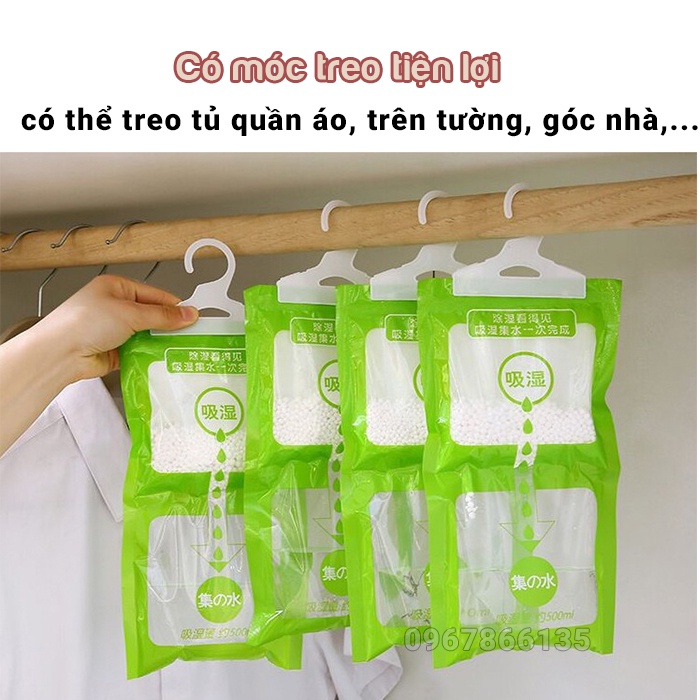 Túi hút ẩm 2 ngăn chống ẩm chống mốc có móc treo đa năng siêu hút ẩm cực tốt
