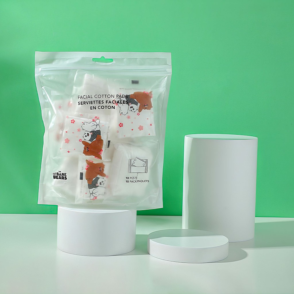 Bông tẩy trang Miniso x We Bare Bears 3.0, 10miếng*10gói | BigBuy360 - bigbuy360.vn