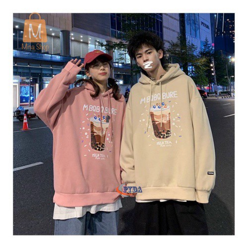 Áo hoodie, áo khoác nỉ tay phồng nhúng inly trà sữa MBQBQBURE siêu đẹp | BigBuy360 - bigbuy360.vn